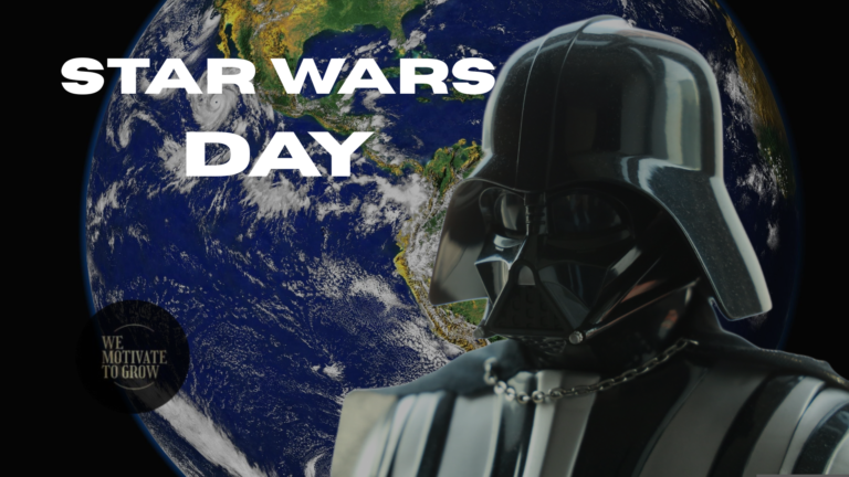 Star Wars Day Darth Vade infront of the Globe